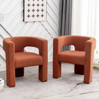Sillón de 28 pulgadas de ancho con reposabrazos cuadrados tapizado en buclé