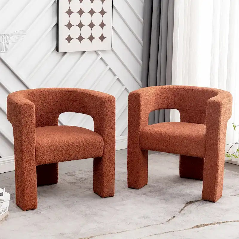 Sillón de 28 pulgadas de ancho con reposabrazos cuadrados tapizado en buclé