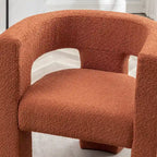 Sillón de 28 pulgadas de ancho con reposabrazos cuadrados tapizado en buclé