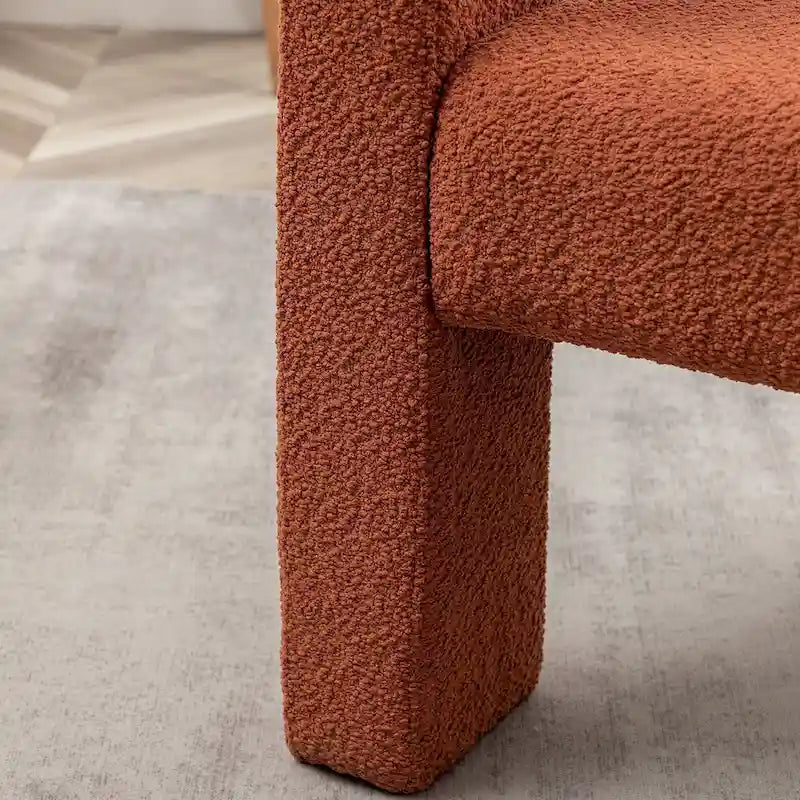 Sillón de 28 pulgadas de ancho con reposabrazos cuadrados tapizado en buclé