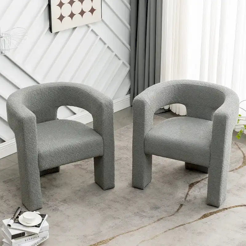 Sillón de 28 pulgadas de ancho con reposabrazos cuadrados tapizado en buclé