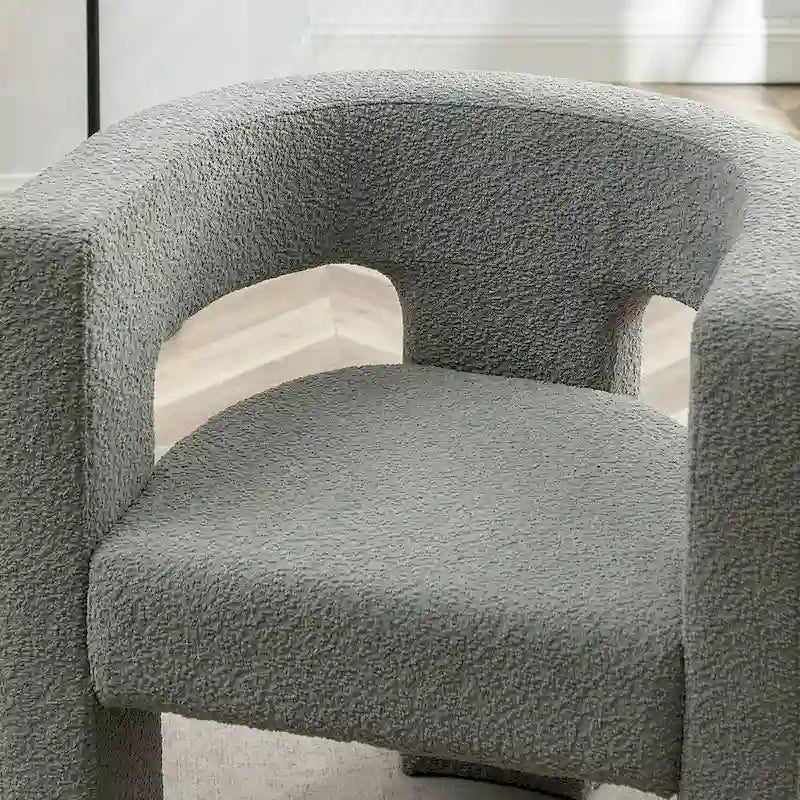 Sillón de 28 pulgadas de ancho con reposabrazos cuadrados tapizado en buclé