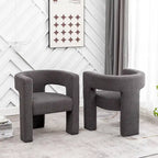 Sillón de 28 pulgadas de ancho con reposabrazos cuadrados tapizado en buclé