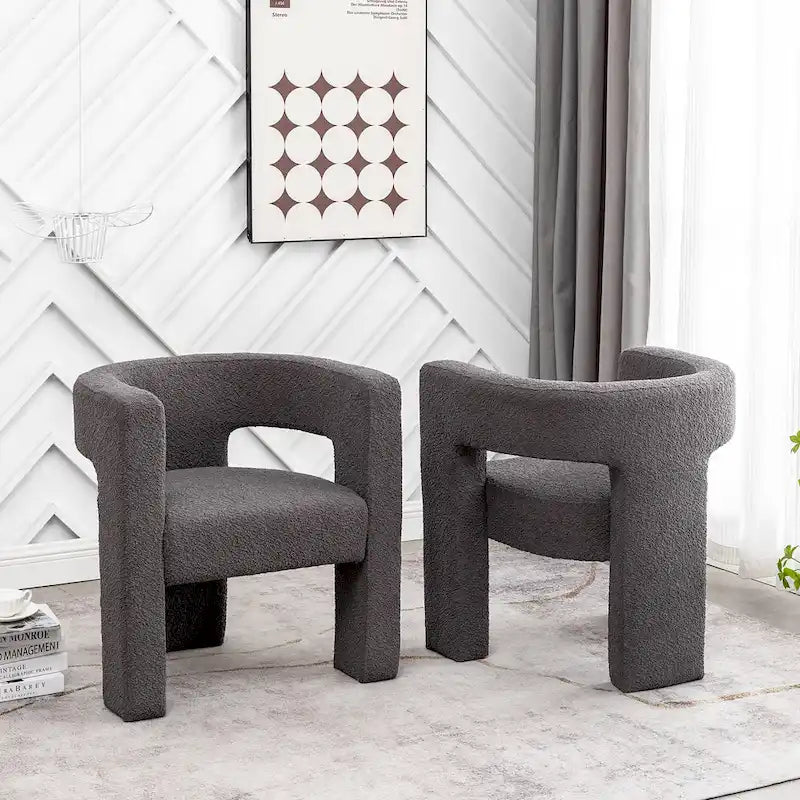 Sillón de 28 pulgadas de ancho con reposabrazos cuadrados tapizado en buclé