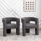 Sillón de 28 pulgadas de ancho con reposabrazos cuadrados tapizado en buclé