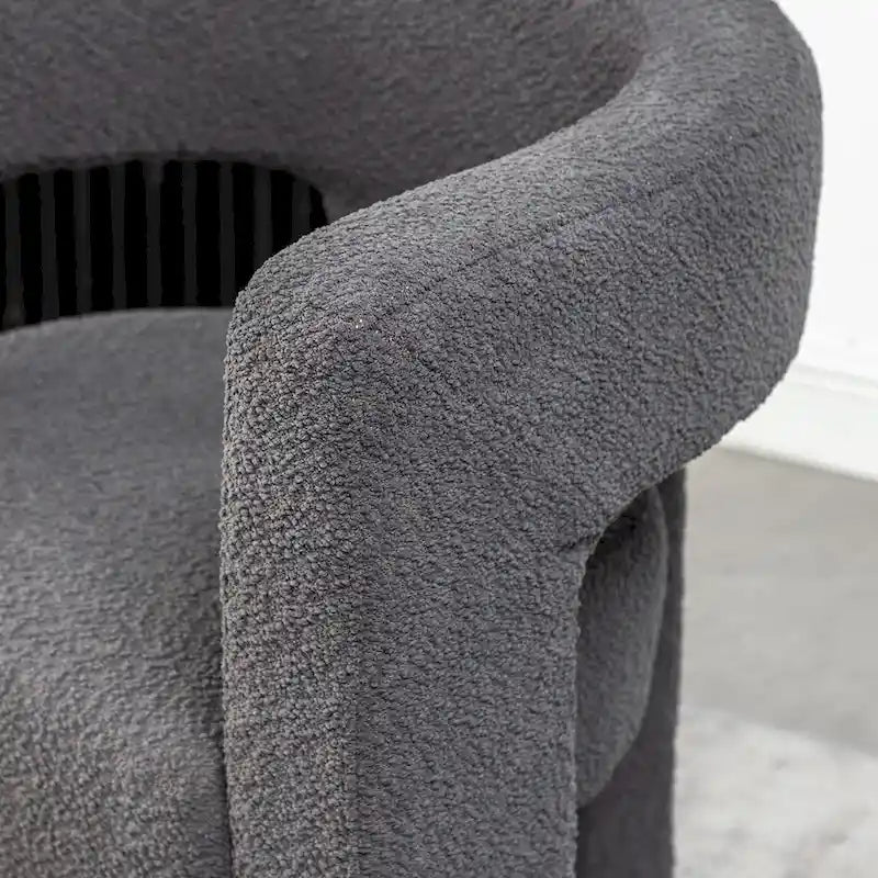 Sillón de 28 pulgadas de ancho con reposabrazos cuadrados tapizado en buclé