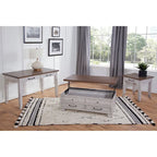 Mesa de centro elevable de madera de dos tonos con ruedas