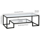 Mesa de centro contemporánea de metal y vidrio