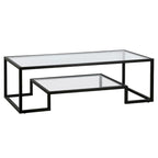 Mesa de centro contemporánea de metal y vidrio