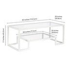 Mesa de centro contemporánea de metal y vidrio