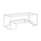 Mesa de centro contemporánea de metal y vidrio