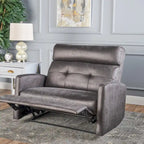 Sillón reclinable de microfibra de 2 plazas Halima