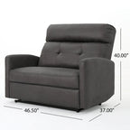 Sillón reclinable de microfibra de 2 plazas Halima