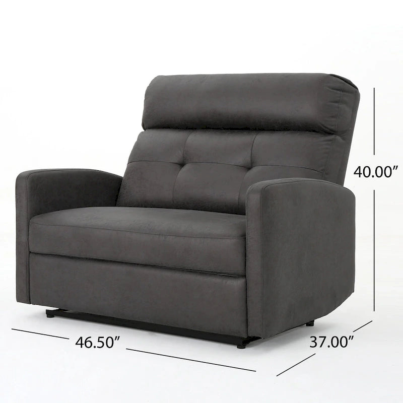 Sillón reclinable de microfibra de 2 plazas Halima