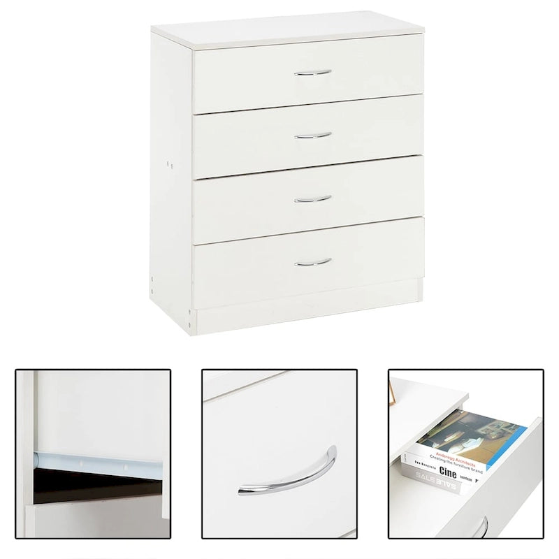 Cómoda de madera de 4 cajones