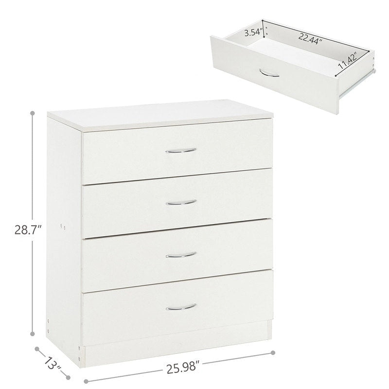 Cómoda de madera de 4 cajones