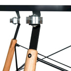 Mesa de comedor redonda moderna Dover 47 para 4 personas - Mesa clásica de mediados de siglo con superficie de vidrio/madera para sala de estar y cocina
