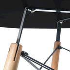 Mesa de comedor redonda moderna Dover 47 para 4 personas - Mesa clásica de mediados de siglo con superficie de vidrio/madera para sala de estar y cocina