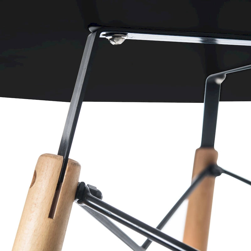 Mesa de comedor redonda moderna Dover 47 para 4 personas - Mesa clásica de mediados de siglo con superficie de vidrio/madera para sala de estar y cocina
