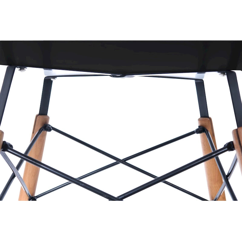 Mesa de comedor redonda moderna Dover 47 para 4 personas - Mesa clásica de mediados de siglo con superficie de vidrio/madera para sala de estar y cocina