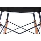 Mesa de comedor redonda moderna Dover 47 para 4 personas - Mesa clásica de mediados de siglo con superficie de vidrio/madera para sala de estar y cocina