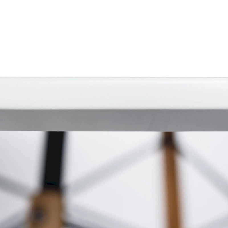 Mesa de comedor redonda moderna Dover 47 para 4 personas - Mesa clásica de mediados de siglo con superficie de vidrio/madera para sala de estar y cocina