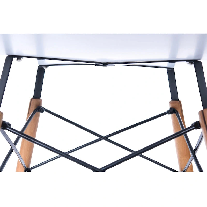 Mesa de comedor redonda moderna Dover 47 para 4 personas - Mesa clásica de mediados de siglo con superficie de vidrio/madera para sala de estar y cocina
