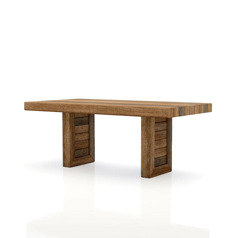 Mesa de comedor rústica de madera maciza de 68 pulgadas