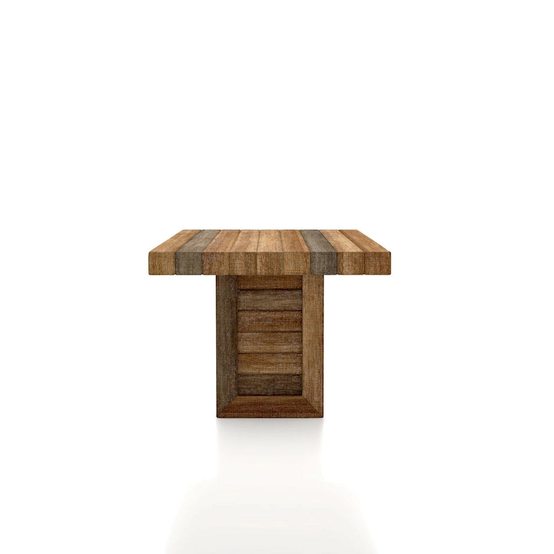 Mesa de comedor rústica de madera maciza de 68 pulgadas