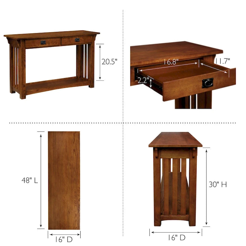 Mesa consola estilo misión para entrada