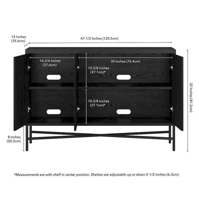 Mesa de bufé rectangular Brighton de 48 de ancho - 47.5 de ancho