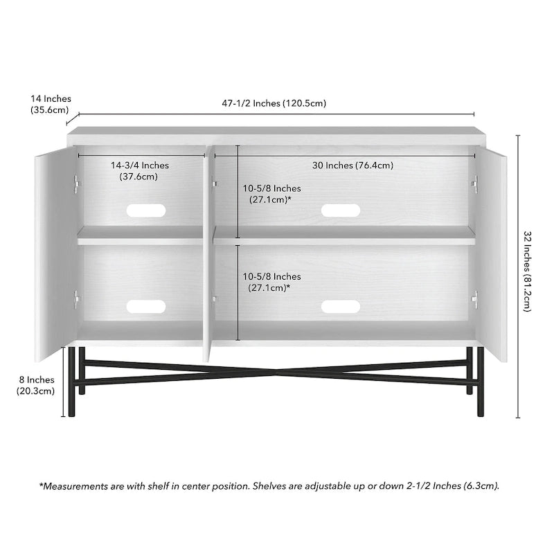 Mesa de bufé rectangular Brighton de 48 de ancho - 47.5 de ancho