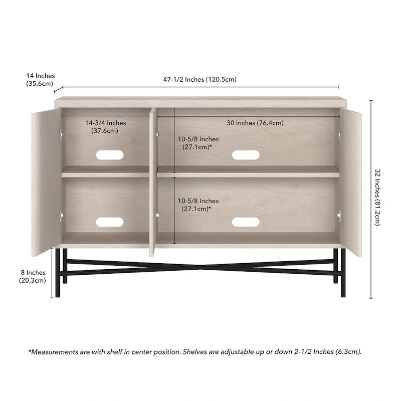 Mesa de bufé rectangular Brighton de 48 de ancho - 47.5 de ancho