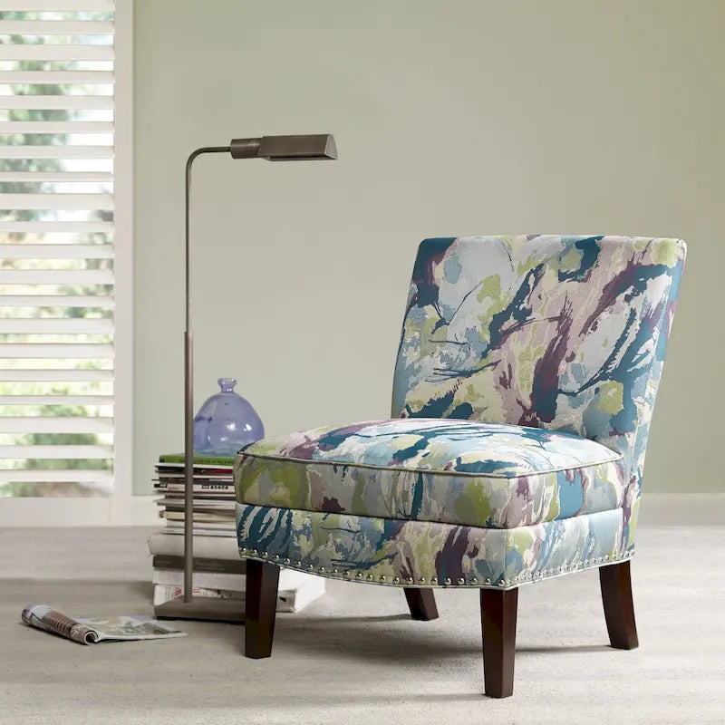 Sillón decorativo sin brazos con estampado artístico