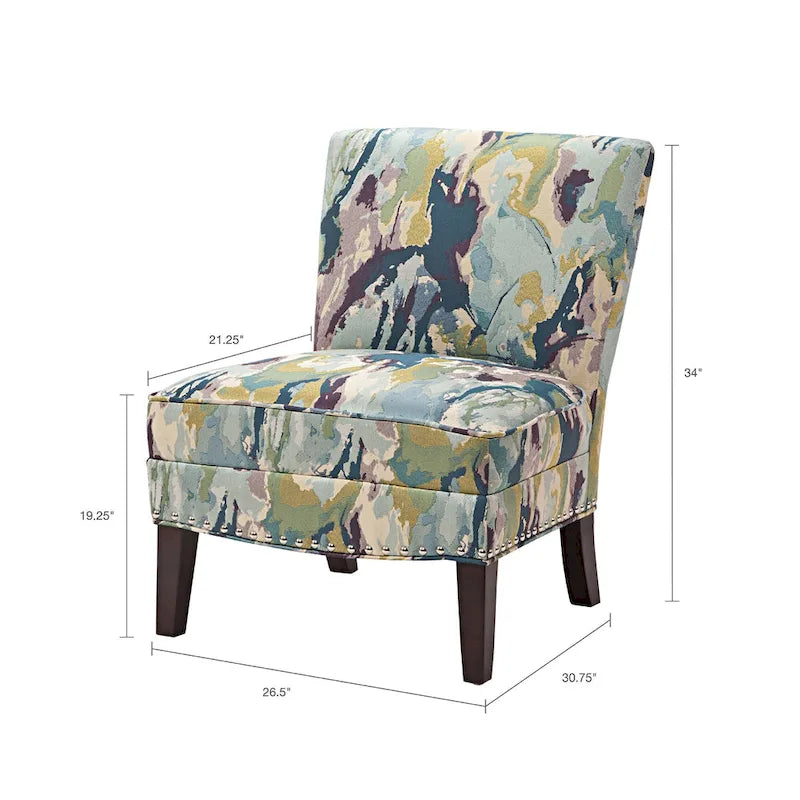 Sillón decorativo sin brazos con estampado artístico