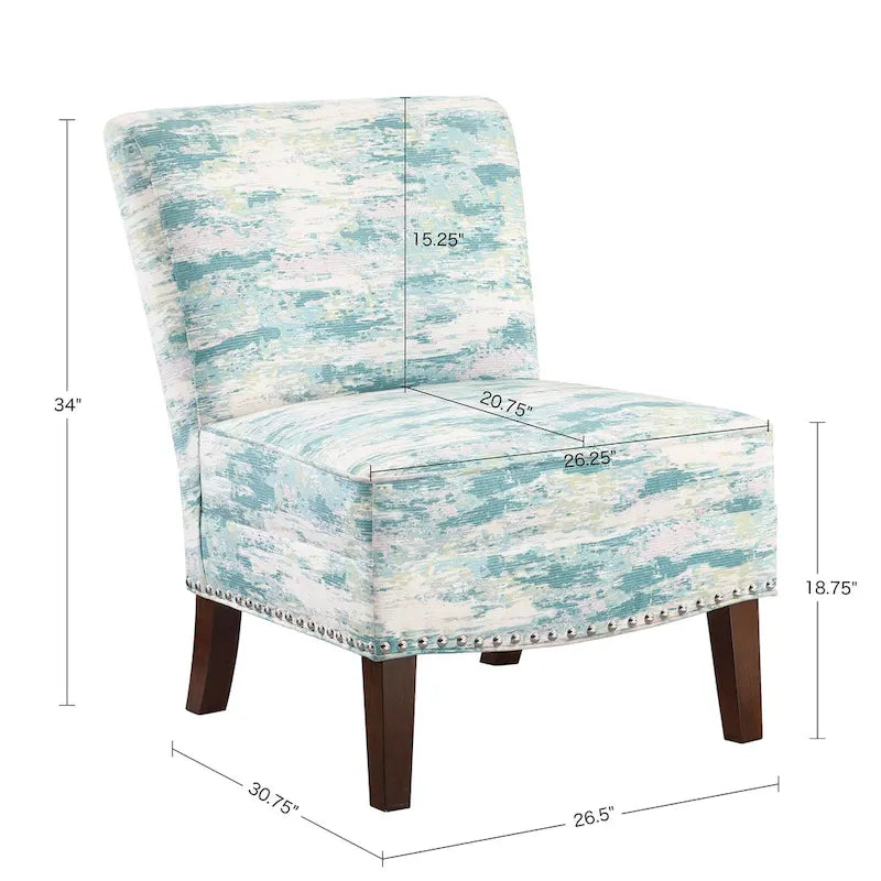 Sillón decorativo sin brazos con estampado artístico