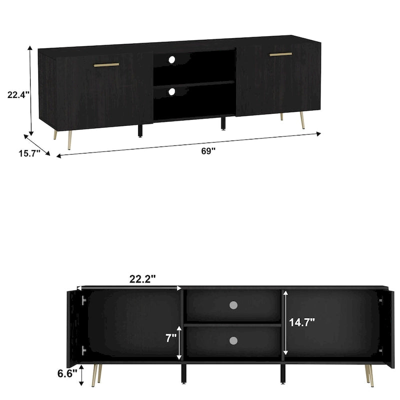 Muebles de TV y centros de entretenimiento con 2 puertas