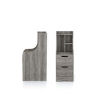 Mesa de noche contemporánea con 2 cajones y estante