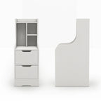 Mesa de noche contemporánea con 2 cajones y estante