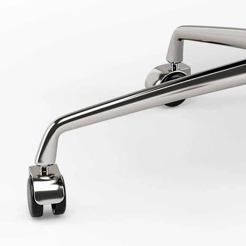 Silla de oficina ergonómica de cuero genuino de respaldo bajo con nervaduras - N/A