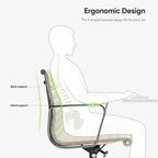 Silla de oficina ergonómica de cuero genuino de respaldo bajo con nervaduras - N/A