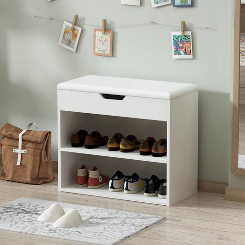 Banco zapatero 24W con cojín de esponja, asiento para sala de estar, mueble para zapatos