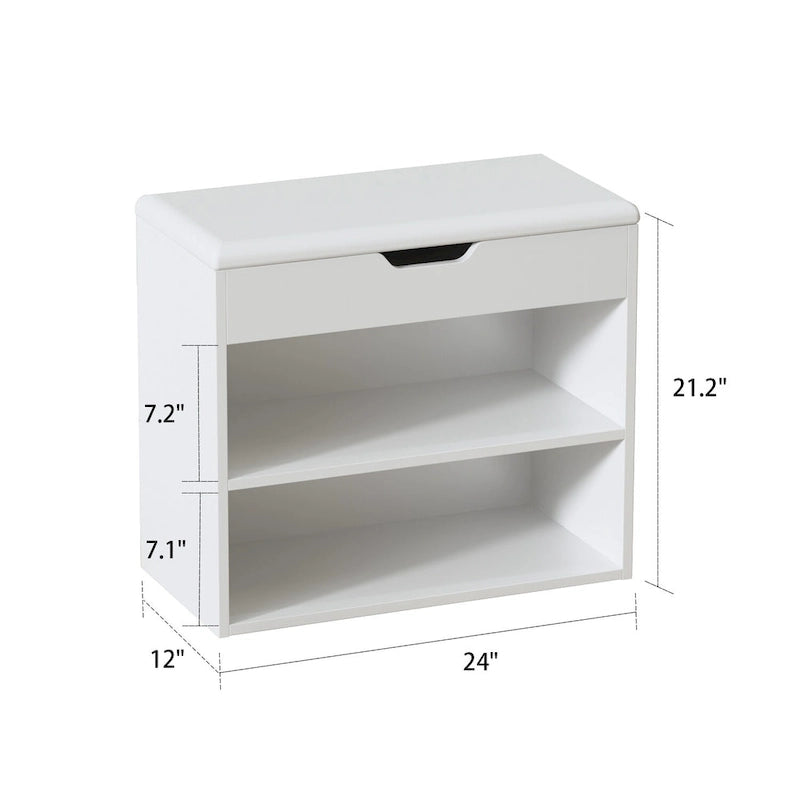 Banco zapatero 24W con cojín de esponja, asiento para sala de estar, mueble para zapatos