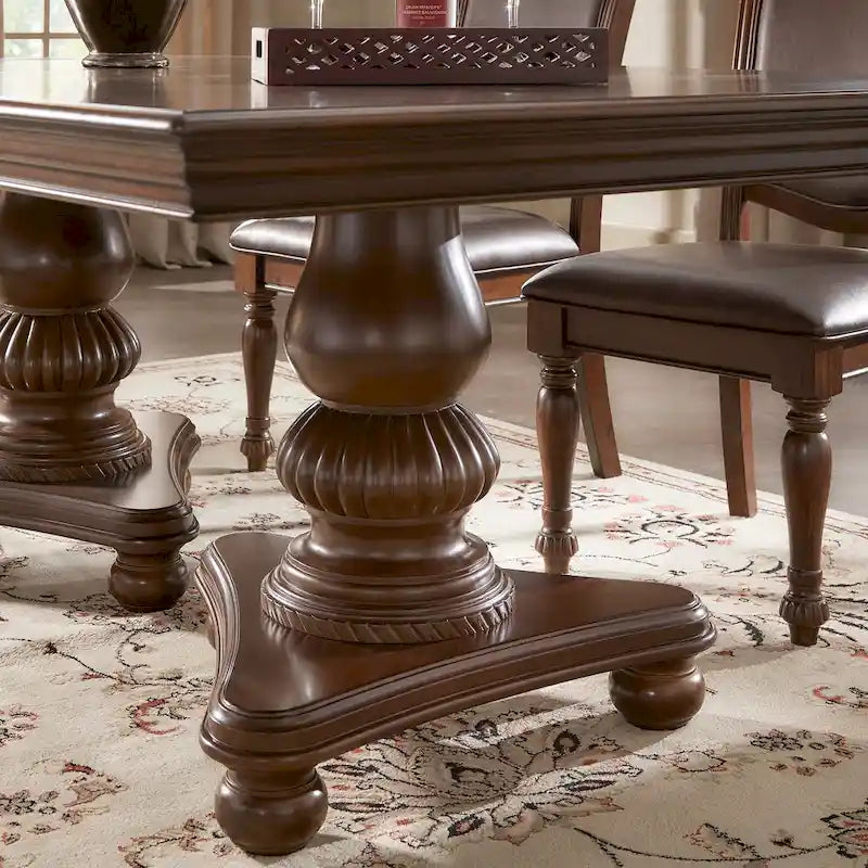 Mesa de comedor Constantinopla de doble pedestal con extensión