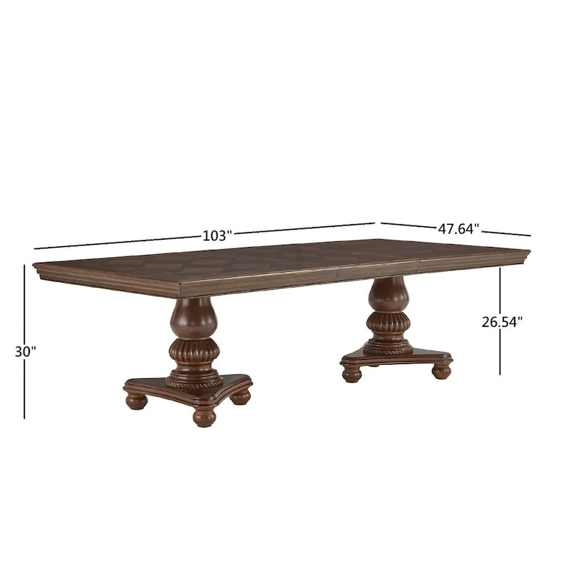 Mesa de comedor Constantinopla de doble pedestal con extensión
