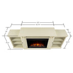 Mueble de TV con chimenea eléctrica en blanco desgastado