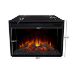 Mueble de TV con chimenea eléctrica en blanco desgastado