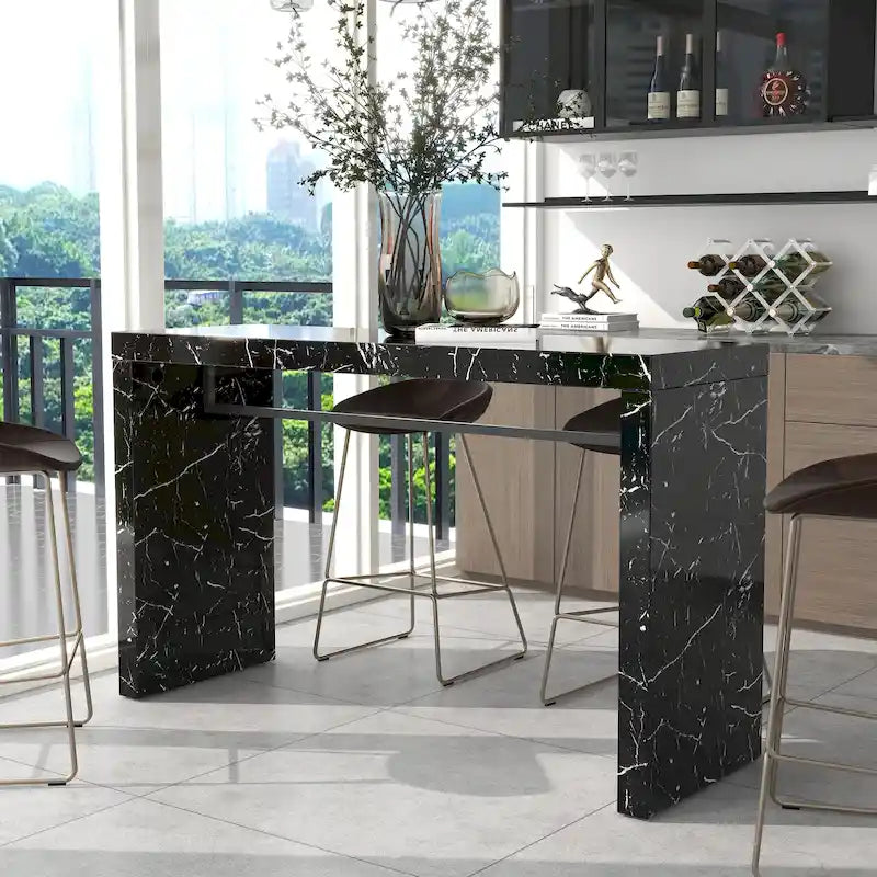 Mesa alta de 60 pulgadas de imitación mármol