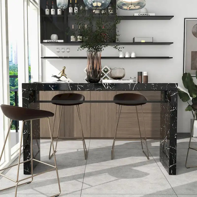 Mesa alta de 60 pulgadas de imitación mármol