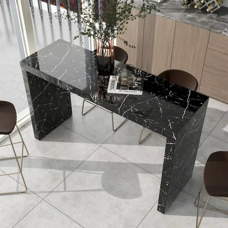 Mesa alta de 60 pulgadas de imitación mármol